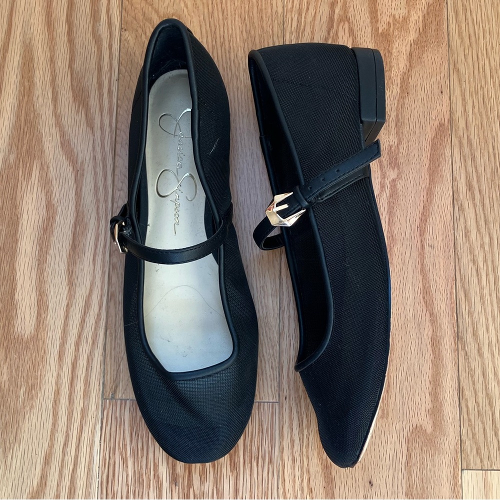 Black Mesh Ballet Flats by Jessica Simpson, sz 6.5